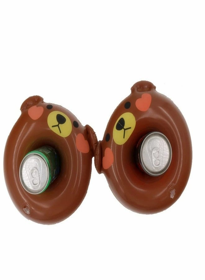 NYRWANA Bear Shape Drink Holders, Inflatable Pool Floats, Party 6Pc Drink Floats With Free Pump - Image 2